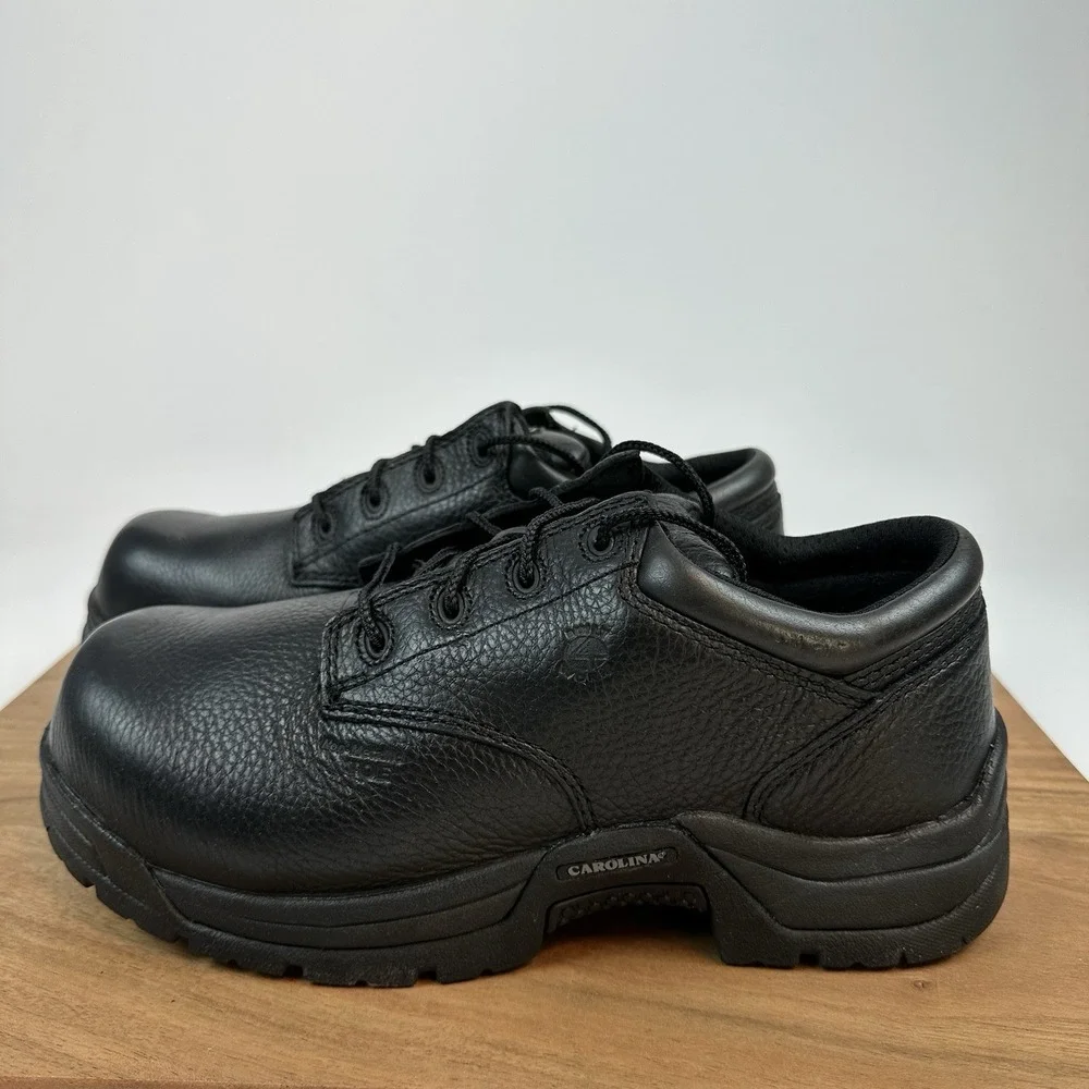 New Mens Carolina CA9538 Black‎ Leather Oxford Composite Toe Shoes Sz 8.5 2E